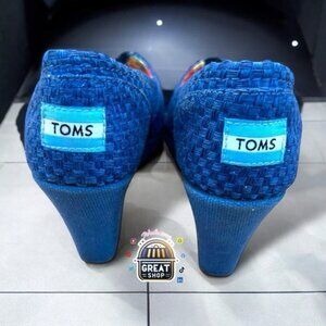 TOMS Women's Classic Wedge Sandal Light Blue Denim Size 5.5